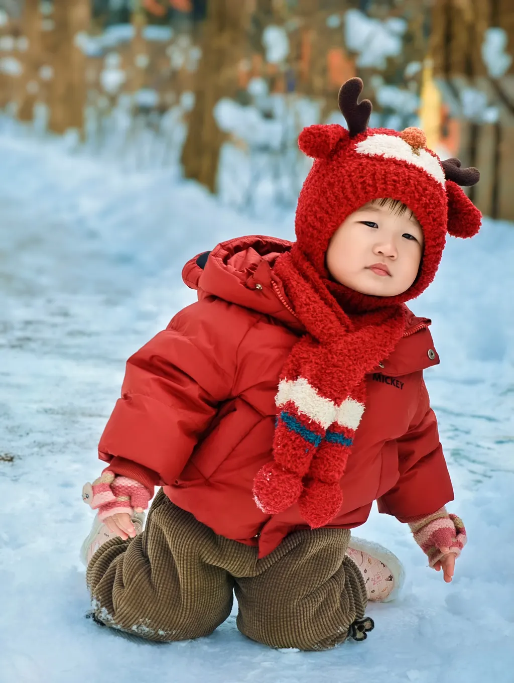 雪地上的暖阳